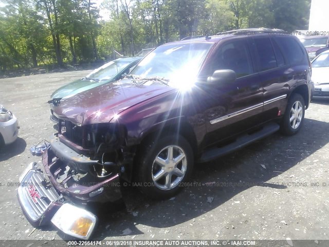 1GKDT13SX72249632 - 2007 GMC ENVOY MAROON photo 2