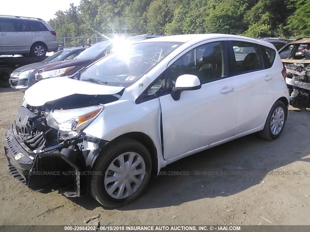 3N1CE2CP3EL437443 - 2014 NISSAN VERSA NOTE S/S PLUS/SV/SL WHITE photo 2