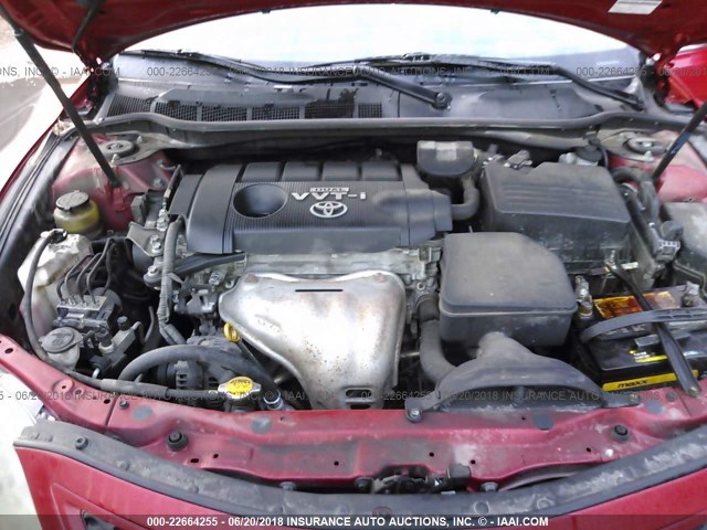 4T1BF3EK0AU506050 - 2010 TOYOTA CAMRY SE/LE/XLE RED photo 10