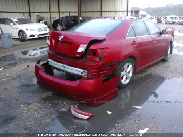 4T1BF3EK0AU506050 - 2010 TOYOTA CAMRY SE/LE/XLE RED photo 4