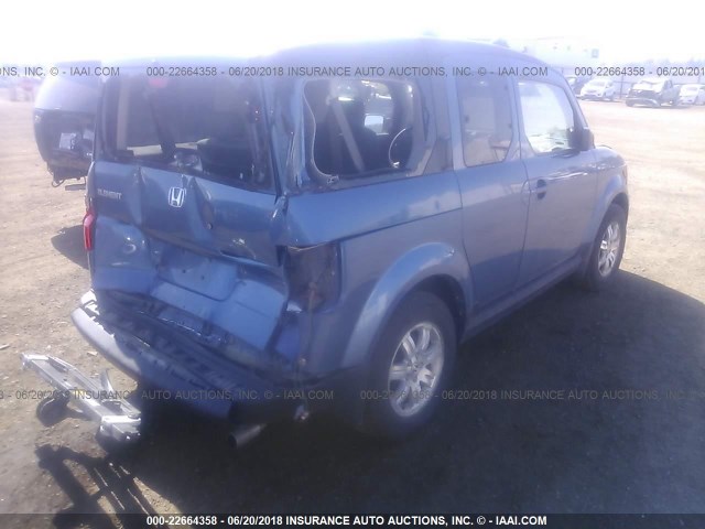5J6YH28738L007568 - 2008 HONDA ELEMENT EX BLUE photo 4