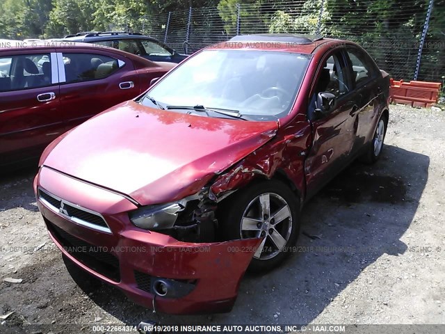 JA3AU26U48U005655 - 2008 MITSUBISHI LANCER ES RED photo 2