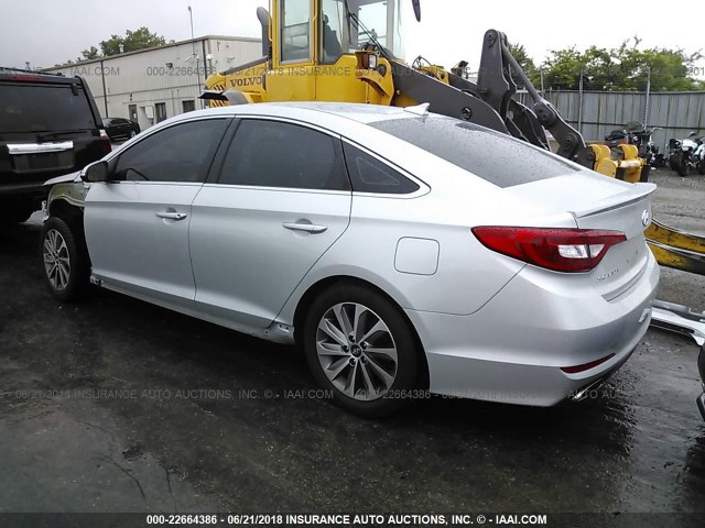 5NPE34AF9GH425821 - 2016 HYUNDAI SONATA SPORT/LIMITED SILVER photo 3