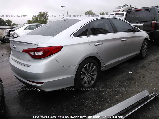 5NPE34AF9GH425821 - 2016 HYUNDAI SONATA SPORT/LIMITED SILVER photo 4