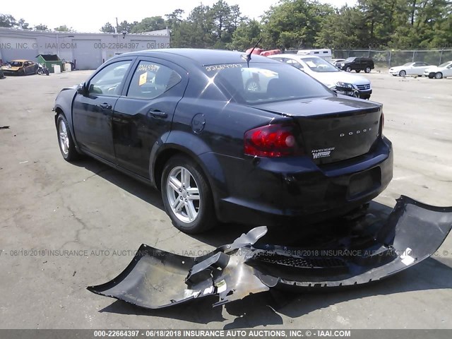 1C3CDZCB8DN548411 - 2013 DODGE AVENGER SXT BLACK photo 3