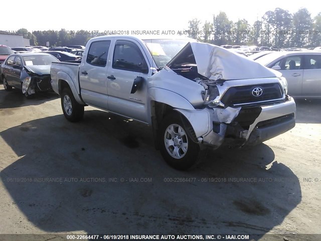 5TFJX4GN4DX015378 - 2013 TOYOTA TACOMA DOUBLE CAB SILVER photo 1