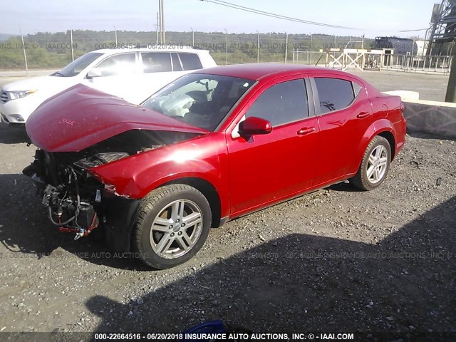 1B3BD1FB3BN583621 - 2011 DODGE AVENGER MAINSTREET RED photo 2