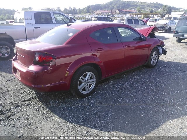 1B3BD1FB3BN583621 - 2011 DODGE AVENGER MAINSTREET RED photo 4