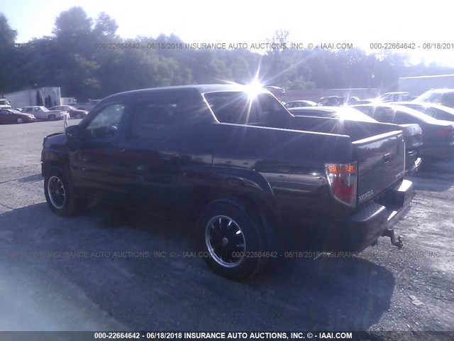 2HJYK16577H504634 - 2007 HONDA RIDGELINE RTL BLACK photo 3