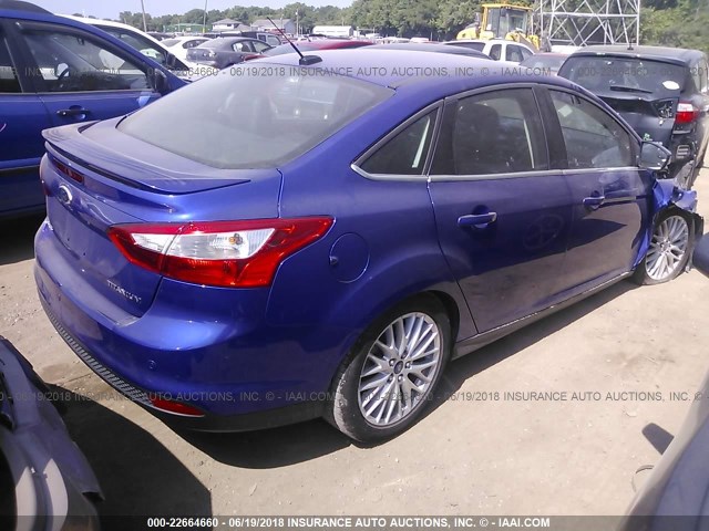 1FADP3J2XEL221339 - 2014 FORD FOCUS TITANIUM BLUE photo 4