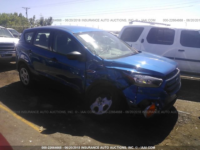 1FMCU0F77JUA09869 - 2018 FORD ESCAPE S BLUE photo 1