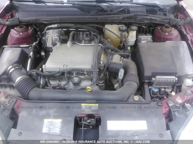 1G1ZT54855F139842 - 2005 CHEVROLET MALIBU LS 红色 照片 10