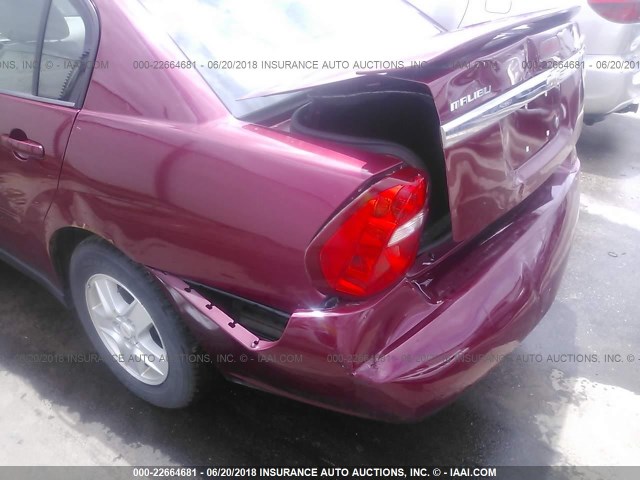 1G1ZT54855F139842 - 2005 CHEVROLET MALIBU LS 红色 照片 6