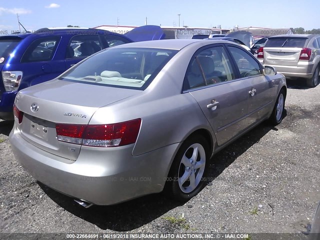 5NPEU46F66H007169 - 2006 HYUNDAI SONATA GLS/LX BEIGE photo 4