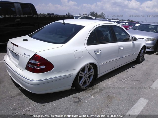 WDBUF83J64X113448 - 2004 MERCEDES-BENZ E 500 4MATIC WHITE photo 4