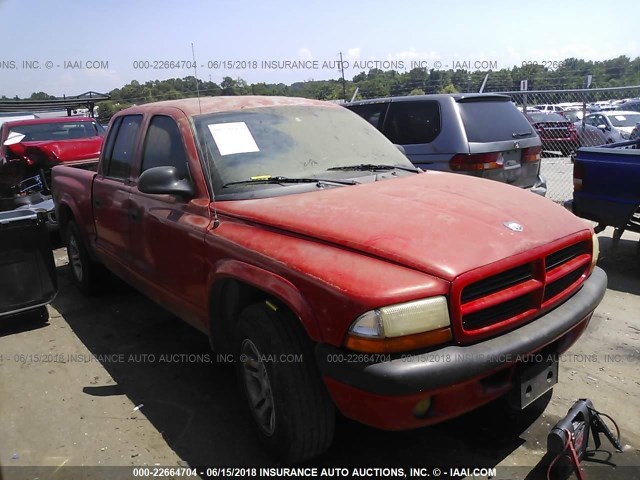 1D7HL38X53S120033 - 2003 DODGE DAKOTA QUAD SPORT RED photo 1