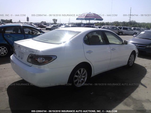 JTHBA30G745003733 - 2004 LEXUS ES 330 WHITE photo 4