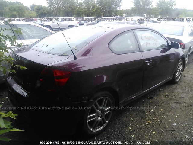 JTKDE177950029069 - 2005 TOYOTA SCION TC 栗色 照片 4