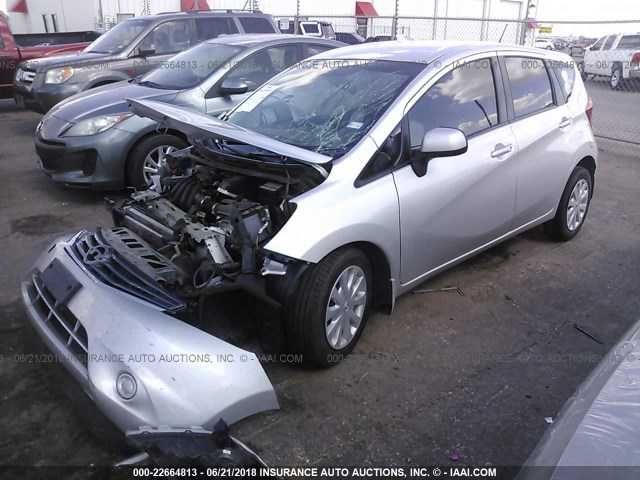 3N1CE2CP0EL398441 - 2014 NISSAN VERSA NOTE S/S PLUS/SV/SL SILVER photo 2