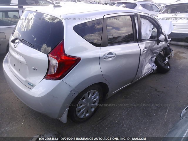 3N1CE2CP0EL398441 - 2014 NISSAN VERSA NOTE S/S PLUS/SV/SL SILVER photo 4