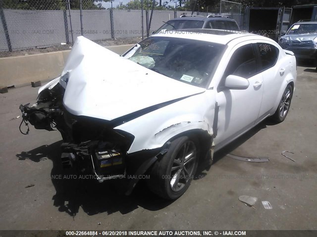 1B3BD1FG4BN593554 - 2011 DODGE AVENGER MAINSTREET WHITE photo 2