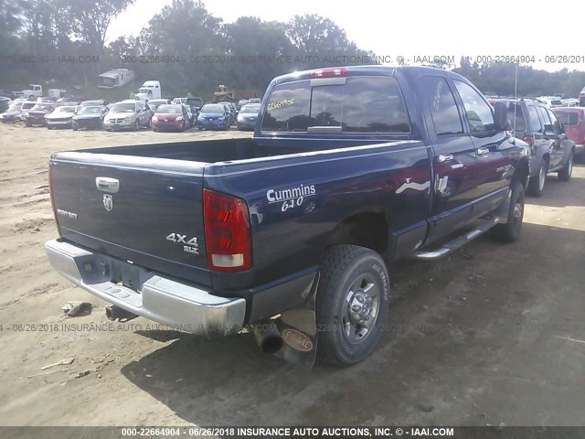3D7KS28C85G730213 - 2005 DODGE RAM 2500 ST/SLT BLUE photo 4