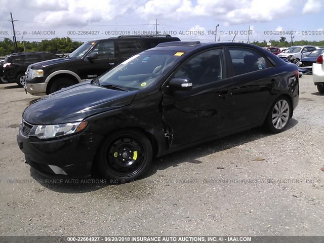 KNAFW4A36A5284311 - 2010 KIA FORTE SX BLACK photo 2