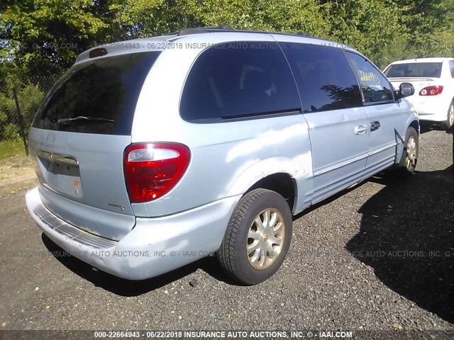 2C4GT54L62R552683 - 2002 CHRYSLER TOWN & COUNTRY LXI Light Blue photo 4