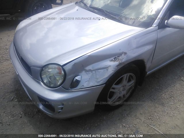 JF1GD67592H524250 - 2002 SUBARU IMPREZA RS SILVER photo 6