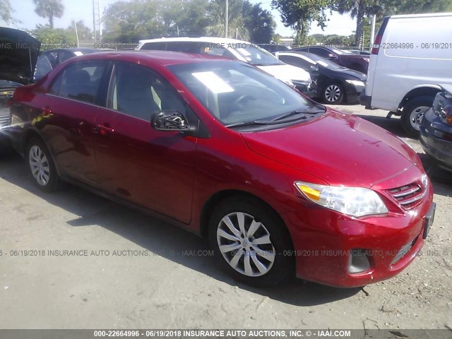 5YFBU4EE3DP176108 - 2013 TOYOTA COROLLA S/LE RED photo 1