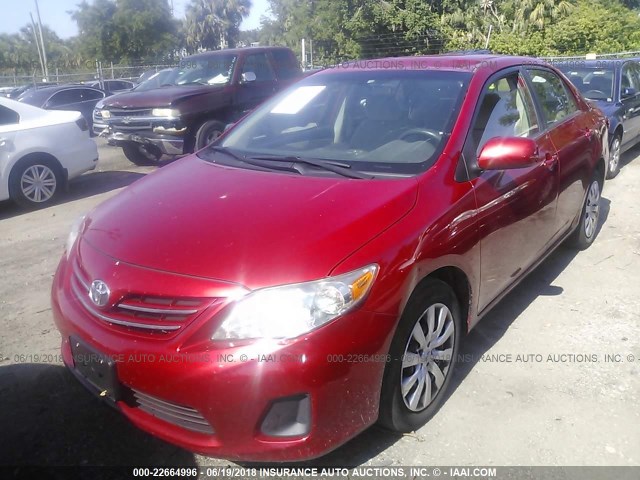 5YFBU4EE3DP176108 - 2013 TOYOTA COROLLA S/LE RED photo 2