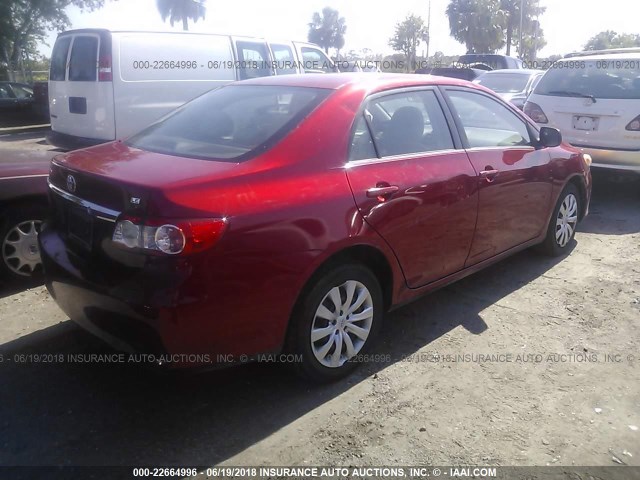 5YFBU4EE3DP176108 - 2013 TOYOTA COROLLA S/LE RED photo 4