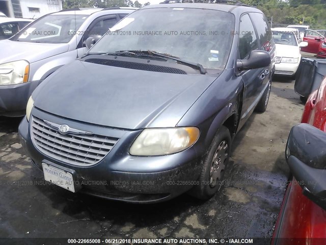 1C4GJ45372B514621 - 2002 CHRYSLER VOYAGER LX BLUE photo 2