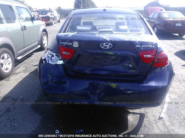 KMHDU46D37U126116 - 2007 HYUNDAI ELANTRA GLS/SE/LIMITED BLUE photo 6