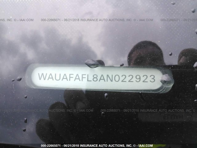 WAUAFAFL8AN022923 - 2010 AUDI A4 PREMIUM SILVER photo 9