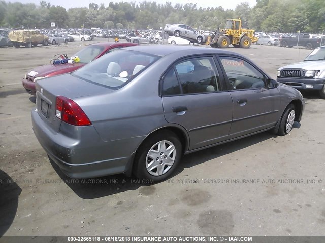 2HGES16315H583125 - 2005 HONDA CIVIC DX VP GRAY photo 4