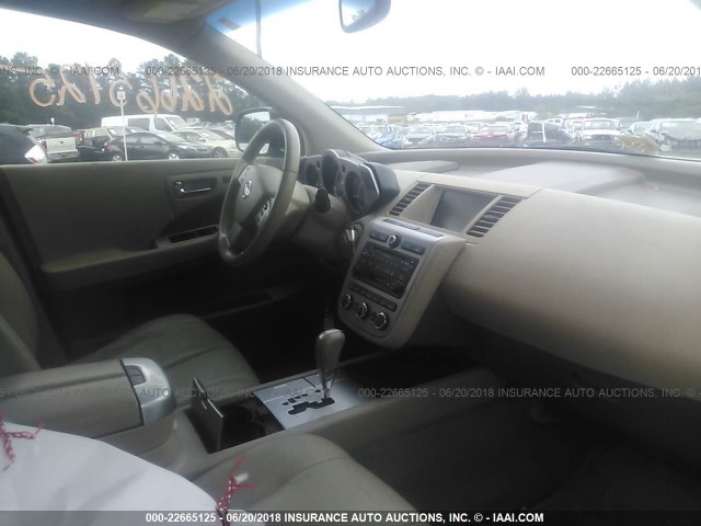 JN8AZ08W17W615381 - 2007 NISSAN MURANO SL/SE/S WHITE photo 5