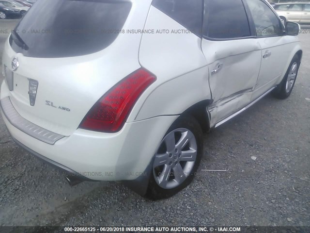 JN8AZ08W17W615381 - 2007 NISSAN MURANO SL/SE/S WHITE photo 6