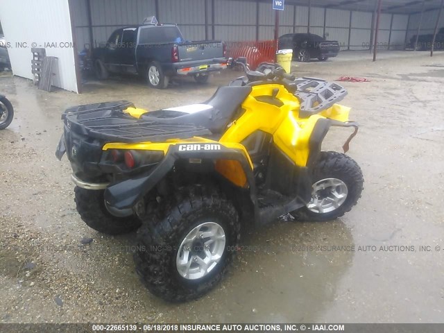 3JBLGCK14EJ000981 - 2014 CAN-AM OUTLANDER 500 DPS YELLOW photo 4