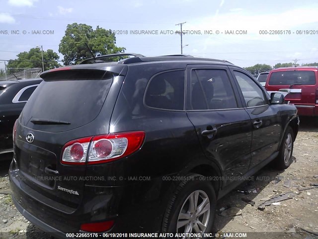 5NMSH4AG5AH353128 - 2010 HYUNDAI SANTA FE SE BLACK photo 4