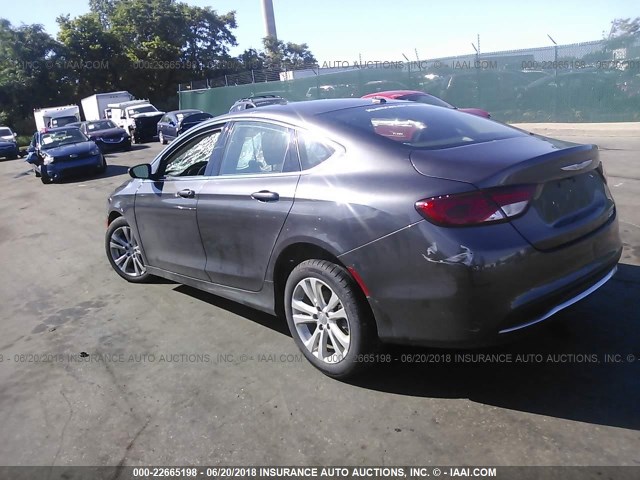 1C3CCCAB6FN744367 - 2015 CHRYSLER 200 LIMITED GRAY photo 3