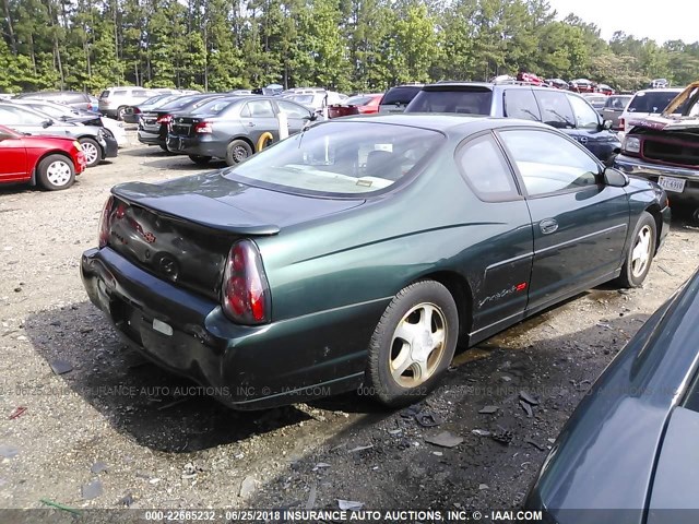 2G1WX15K729228505 - 2002 CHEVROLET MONTE CARLO SS მწვანე ფოტო 4