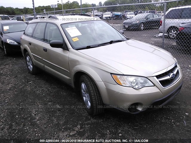 4S4BP60C987360044 - 2008 SUBARU OUTBACK TAN photo 1