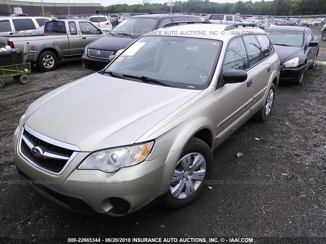 4S4BP60C987360044 - 2008 SUBARU OUTBACK TAN photo 2