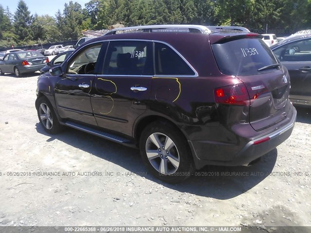 2HNYD2H31DH509754 - 2013 ACURA MDX TECHNOLOGY BURGUNDY photo 3