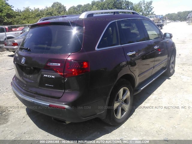 2HNYD2H31DH509754 - 2013 ACURA MDX TECHNOLOGY BURGUNDY photo 4