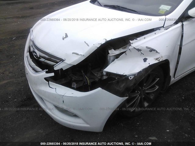 5NPEC4AC0DH778384 - 2013 HYUNDAI SONATA SE/LIMITED WHITE photo 6