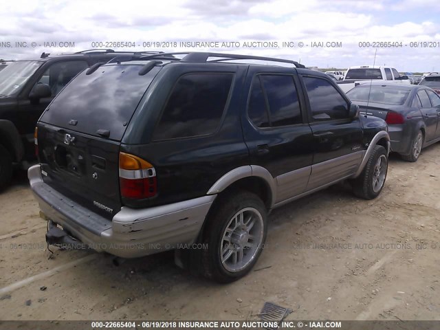 4S6CK58W514416183 - 2001 HONDA PASSPORT EX/LX მწვანე ფოტო 4