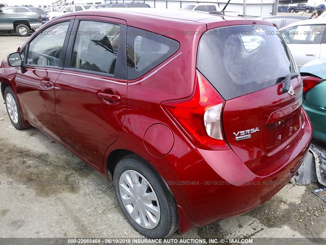 3N1CE2CP7EL391227 - 2014 NISSAN VERSA NOTE S/S PLUS/SV/SL RED photo 3