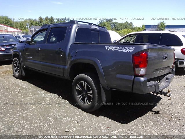 3TMCZ5AN2HM062034 - 2017 TOYOTA TACOMA DBL CAB/SR/TRDSPT/OR/PRO ნაცრისფერი ფოტო 3